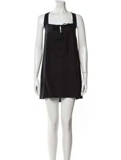 Pre-owned Deiji Studios Square Neckline Mini Dress In Black