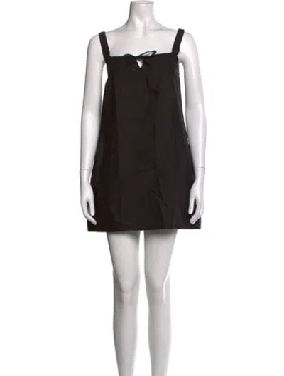 Pre-owned Deiji Studios Square Neckline Mini Dress In Black