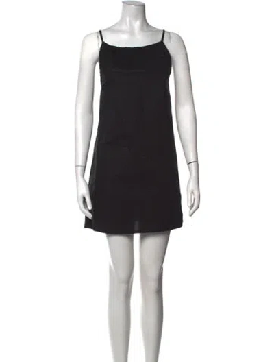 Pre-owned Deiji Studios Square Neckline Mini Dress In Black