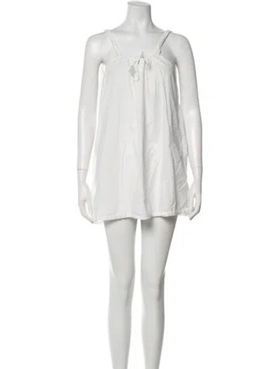 Pre-owned Deiji Studios Square Neckline Mini Dress In Blue