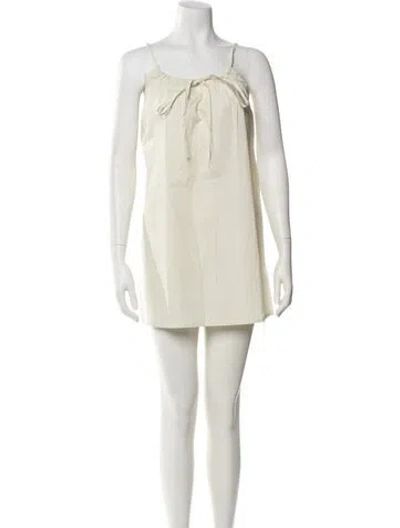 Pre-owned Deiji Studios Square Neckline Mini Dress W/ Tags In Neutral