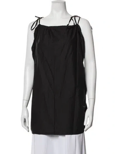 Pre-owned Deiji Studios Square Neckline Sleeveless Top In Black