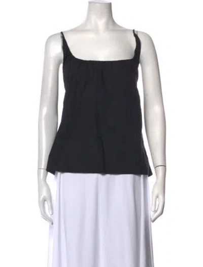 Pre-owned Deiji Studios Square Neckline Sleeveless Top In Black