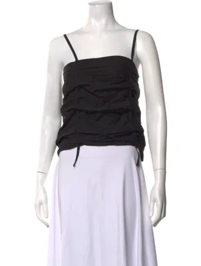 Pre-owned Deiji Studios Square Neckline Sleeveless Top In Black