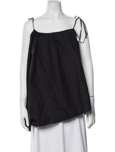 Pre-owned Deiji Studios Square Neckline Sleeveless Top In Black