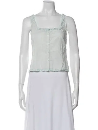 Pre-owned Deiji Studios Square Neckline Sleeveless Top W/ Tags In Green