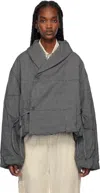 Deiji Studios Ssense Exclusive Black & White Bubble Jacket In Black White Stripe