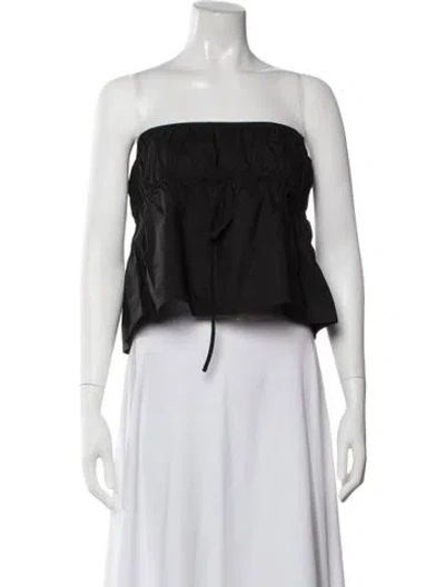 Pre-owned Deiji Studios Strapless Crop Top In Black