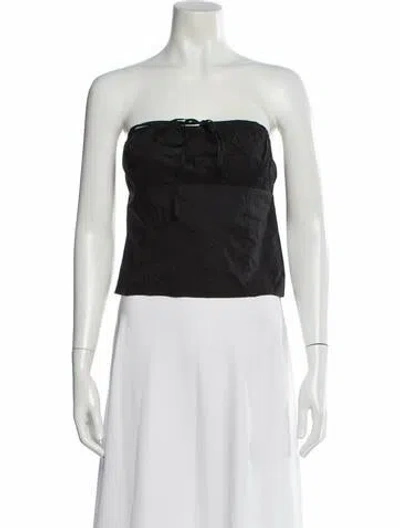 Pre-owned Deiji Studios Strapless Crop Top W/ Tags In Black