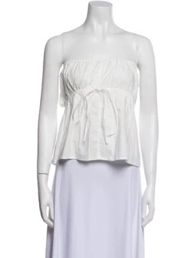 Pre-owned Deiji Studios Strapless Crop Top W/ Tags In Neutral