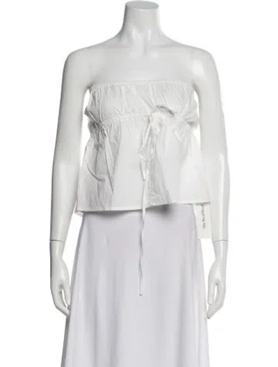 Pre-owned Deiji Studios Strapless Crop Top W/ Tags In White