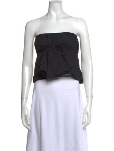 Pre-owned Deiji Studios Strapless Crop Top In White