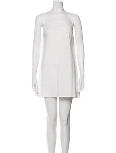 Pre-owned Deiji Studios Strapless Mini Dress In White