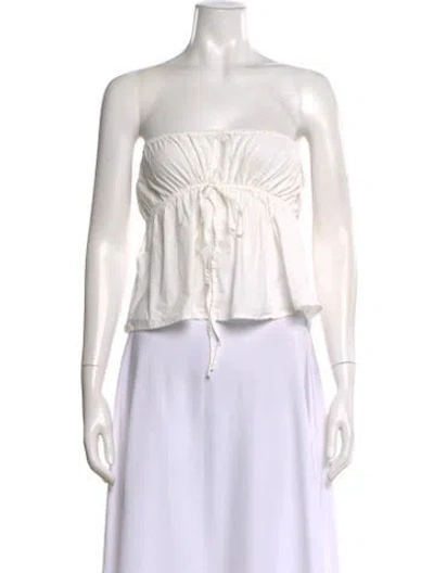 Pre-owned Deiji Studios Strapless Top In White