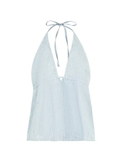 Deiji Studios Stripe-pattern Top In Blue