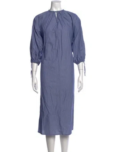 Pre-owned Deiji Studios Striped Long Dress In Blue