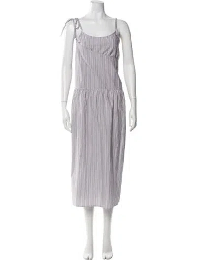 Pre-owned Deiji Studios Striped Long Dress In Neutral
