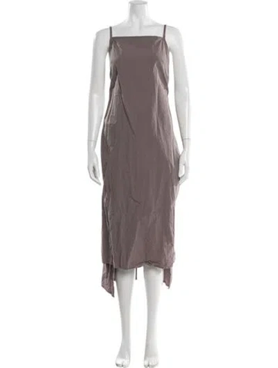 Pre-owned Deiji Studios Striped Midi Length Dress In Gray