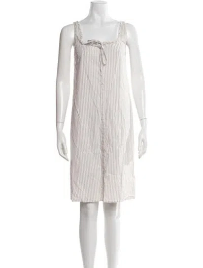 Pre-owned Deiji Studios Striped Midi Length Dress In Neutrals