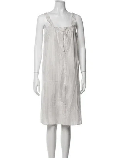 Pre-owned Deiji Studios Striped Midi Length Dress In Neutrals