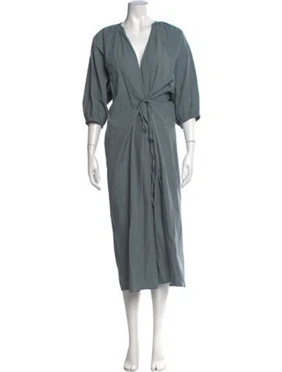Pre-owned Deiji Studios Striped Midi Length Dress W/ Tags In Blue