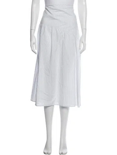 Pre-owned Deiji Studios Striped Midi Length Skirt In Neutrals/white