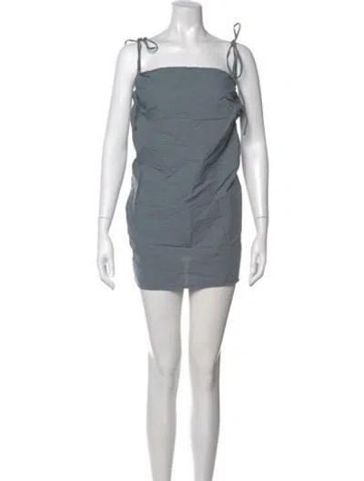 Pre-owned Deiji Studios Striped Mini Dress In Blue