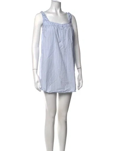 Pre-owned Deiji Studios Striped Mini Dress In Blue
