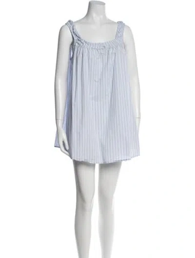 Pre-owned Deiji Studios Striped Mini Dress In Blue
