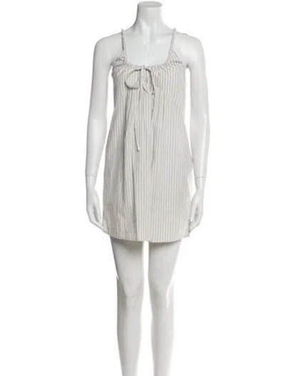 Pre-owned Deiji Studios Striped Mini Dress In Neutral