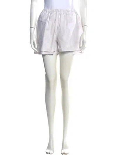 Pre-owned Deiji Studios Striped Mini Shorts In Neutrals