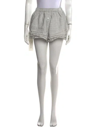 Pre-owned Deiji Studios Striped Mini Shorts In White