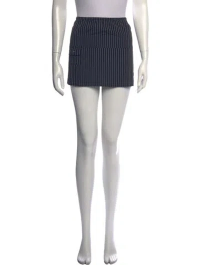 Pre-owned Deiji Studios Striped Mini Skirt In Blue