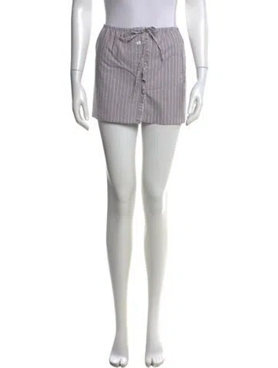 Pre-owned Deiji Studios Striped Mini Skirt W/ Tags In Neutral