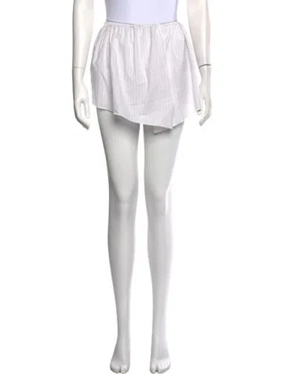 Pre-owned Deiji Studios Striped Mini Skirt In White