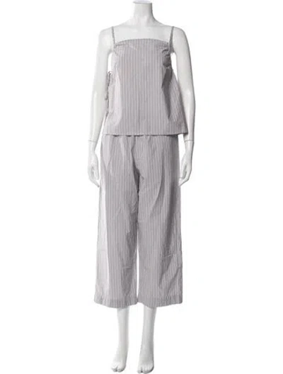 Pre-owned Deiji Studios Striped Pant Set In Blue