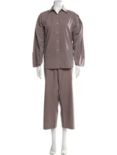 Pre-owned Deiji Studios Striped Pant Set In Grey