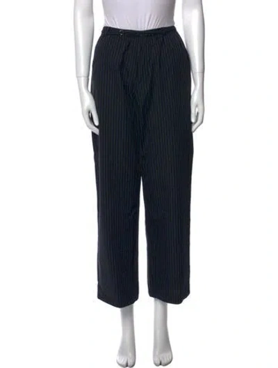 Pre-owned Deiji Studios Striped Wide Leg Pants In Black