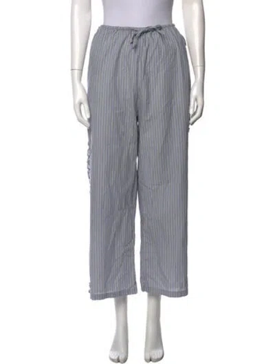 Pre-owned Deiji Studios Striped Wide Leg Pants In Blue