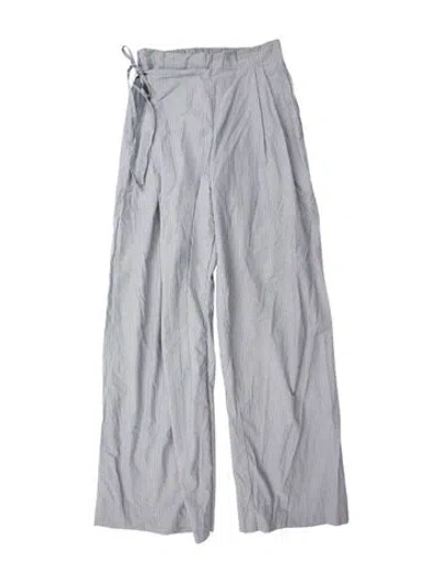 Pre-owned Deiji Studios Striped Wide Leg Pants In Blue