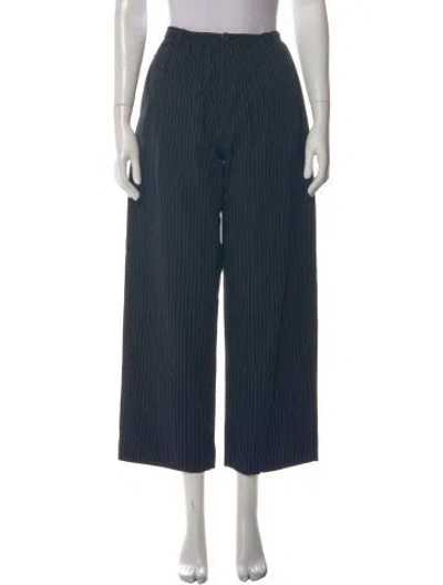 Pre-owned Deiji Studios Striped Wide Leg Pants In Blue