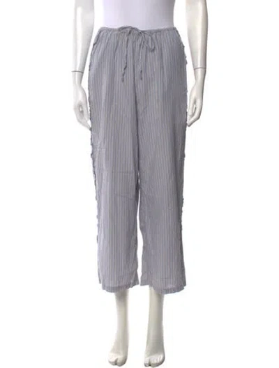 Pre-owned Deiji Studios Striped Wide Leg Pants In Blue