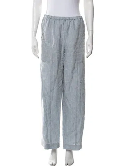 Pre-owned Deiji Studios Striped Wide Leg Pants In Blue