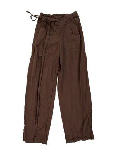 Pre-owned Deiji Studios Striped Wide Leg Pants In Brown