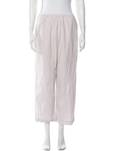 Pre-owned Deiji Studios Striped Wide Leg Pants In Pink