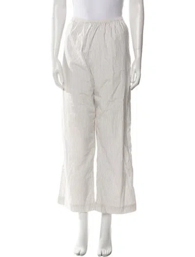 Pre-owned Deiji Studios Striped Wide Leg Pants In White