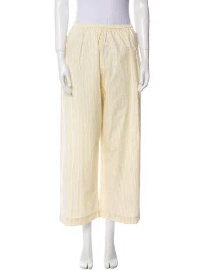 Pre-owned Deiji Studios Striped Wide Leg Pants In Yellow