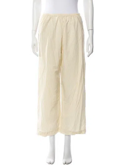 Pre-owned Deiji Studios Striped Wide Leg Pants In Yellow