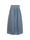 Deiji Studios Striped-drawstring Maxi Skirt In Blue