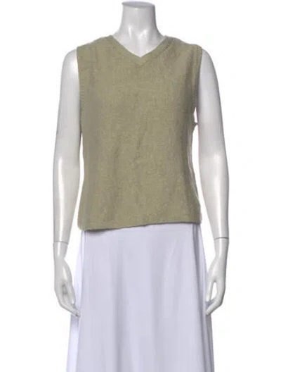 Pre-owned Deiji Studios Supima Cotton V-neck Sweater W/ Tags In Neutral